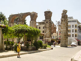 Aqueduct with storks at Selçuk